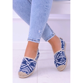 Lu Boo | Alpargatas Aztec Bimbi de lino azul para mujer 1