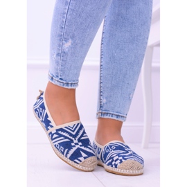 Lu Boo | Alpargatas Aztec Bimbi de lino azul para mujer 4