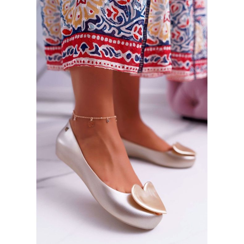 HV Bailarinas de oro para mujer Meliski Hearts Diamond dorado 1