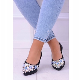 Lu Boo bailarinas negras sobre piedras elásticas incluso negro 1 Lu Boo bailarinas negras sobre piedras elásticas incluso negro 1