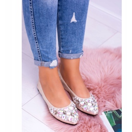 Lu Boo Golden Ballerinas en Elastic Stones Even dorado 2 Lu Boo Golden Ballerinas en Elastic Stones Even dorado 2