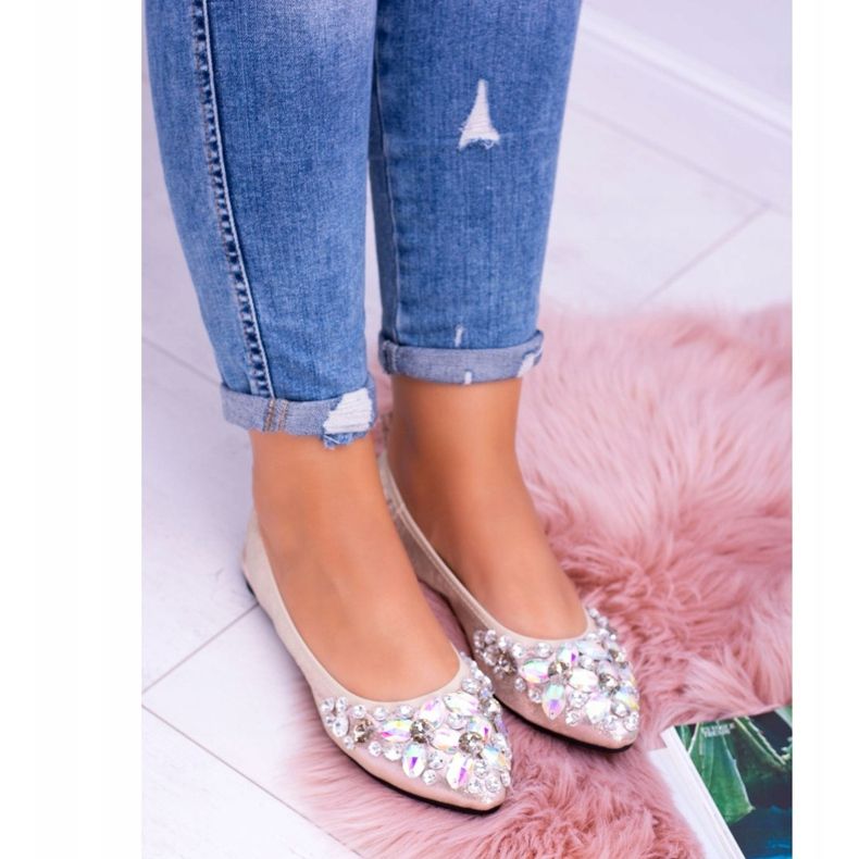 Lu Boo Golden Ballerinas en Elastic Stones Even dorado 2