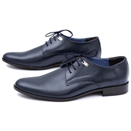 Mario Boschetti Zapatos formales elegantes azul marino Damaso 1
