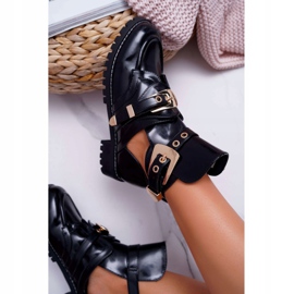 Botas lacadas en negro con recortes Lu Boo Rock Girl 5