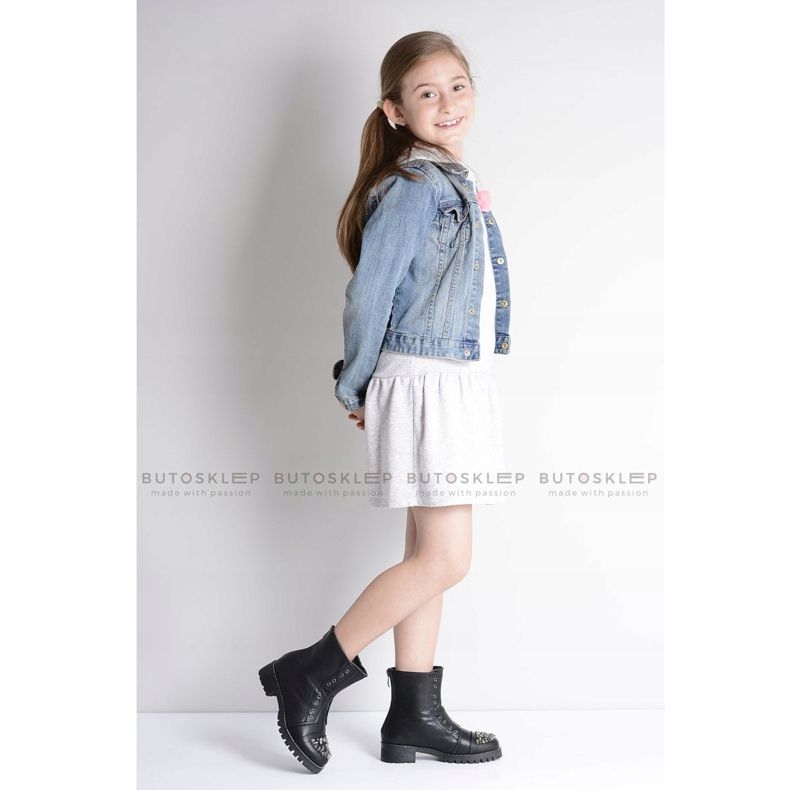 Botines negros para niños Lu Boo con zirconia cúbica Pu LittleCarrie 2 Botines negros para niños Lu Boo con zirconia cúbica Pu LittleCarrie 2