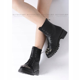 Botines negros para niños Lu Boo con zirconia cúbica Pu LittleCarrie 3