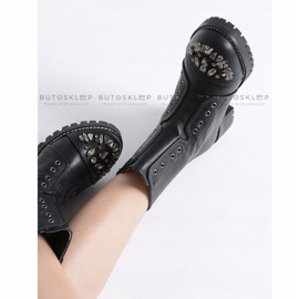 Botines negros para niños Lu Boo con zirconia cúbica Pu LittleCarrie 4