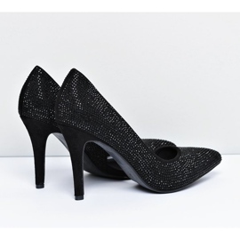 Vices Santee de diamantes de imitación asimétricos de ante negro para mujer 3