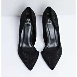 Vices Santee de diamantes de imitación asimétricos de ante negro para mujer 6