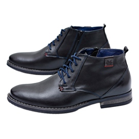 Botas de hombre Zapatos de cuero negro Nikopol 672 6