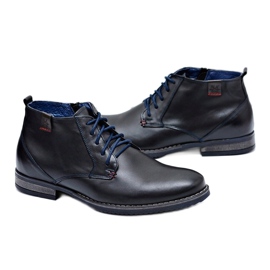 Botas de hombre Zapatos de cuero negro Nikopol 672 3