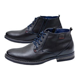 Botas de hombre Zapatos de cuero negro Nikopol 672 4