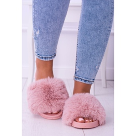 Zapatillas de mujer Lu Boo con piel de piel rosa Xxl rosado 4