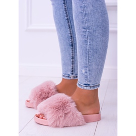 Zapatillas de mujer Lu Boo con piel de piel rosa Xxl rosado 5
