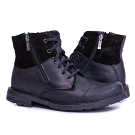 Botas cálidas de cuero con cremalleras para hombre Negro KOMODO 871 5