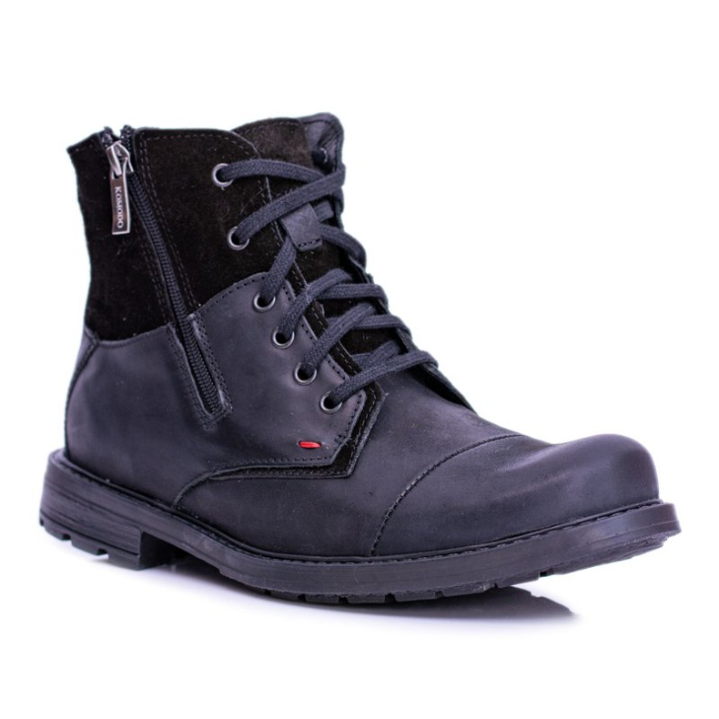 Botas cálidas de cuero con cremalleras para hombre Negro KOMODO 871 1