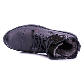 Botas cálidas de cuero con cremalleras para hombre Negro KOMODO 871 4