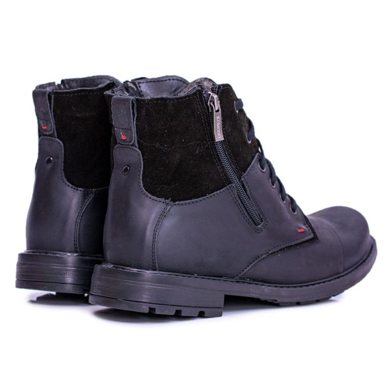 Botas cálidas de cuero con cremalleras para hombre Negro KOMODO 871 2