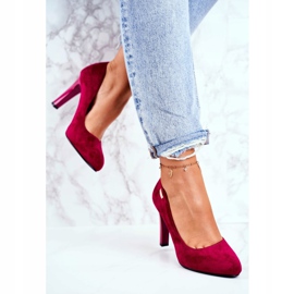Zapatos de salón de ante burdeos para mujer en una barra Sergio Leone Campbell rojo 5