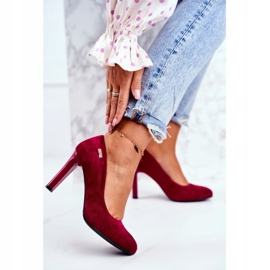 Zapatos de salón de ante burdeos para mujer en una barra Sergio Leone Campbell rojo 4