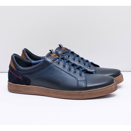 Zapatillas Deportivas Hombre Piel Azul Marino Nikopol Design 2
