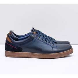 Zapatillas Deportivas Hombre Piel Azul Marino Nikopol Design 3