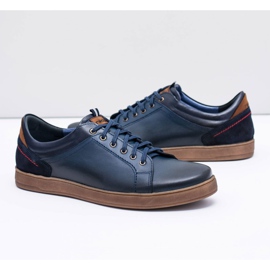Zapatillas Deportivas Hombre Piel Azul Marino Nikopol Design 5