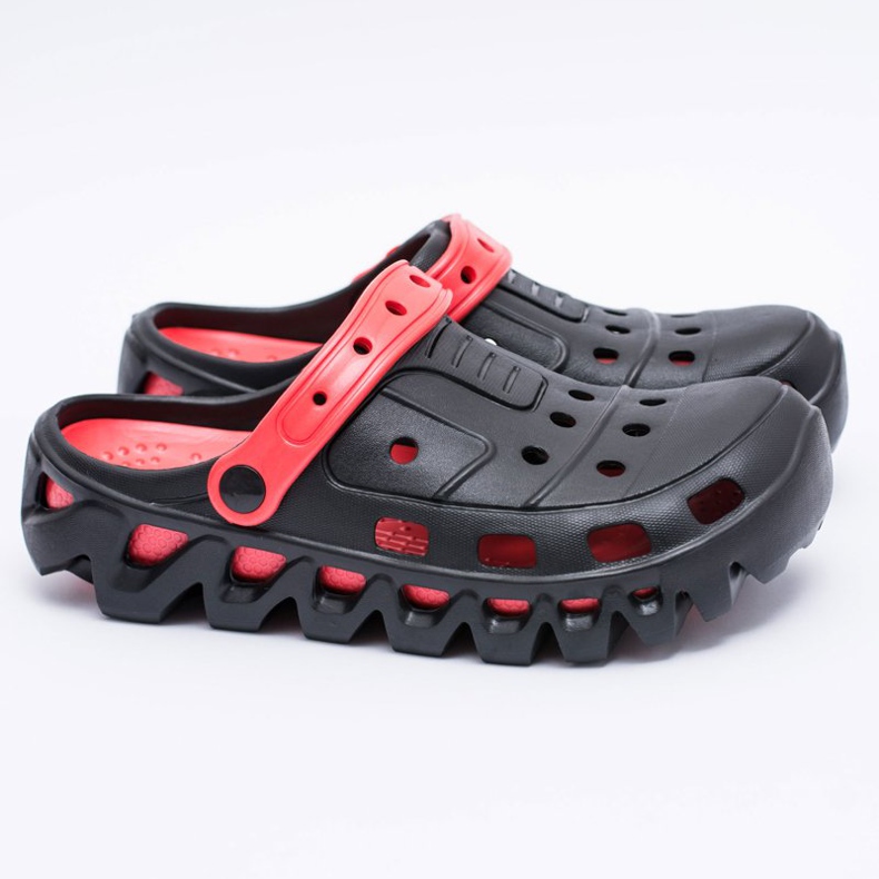 Flameshoes Zapatillas Hombre Negras Garden Ligeras Kroks Eva negro rojo 1