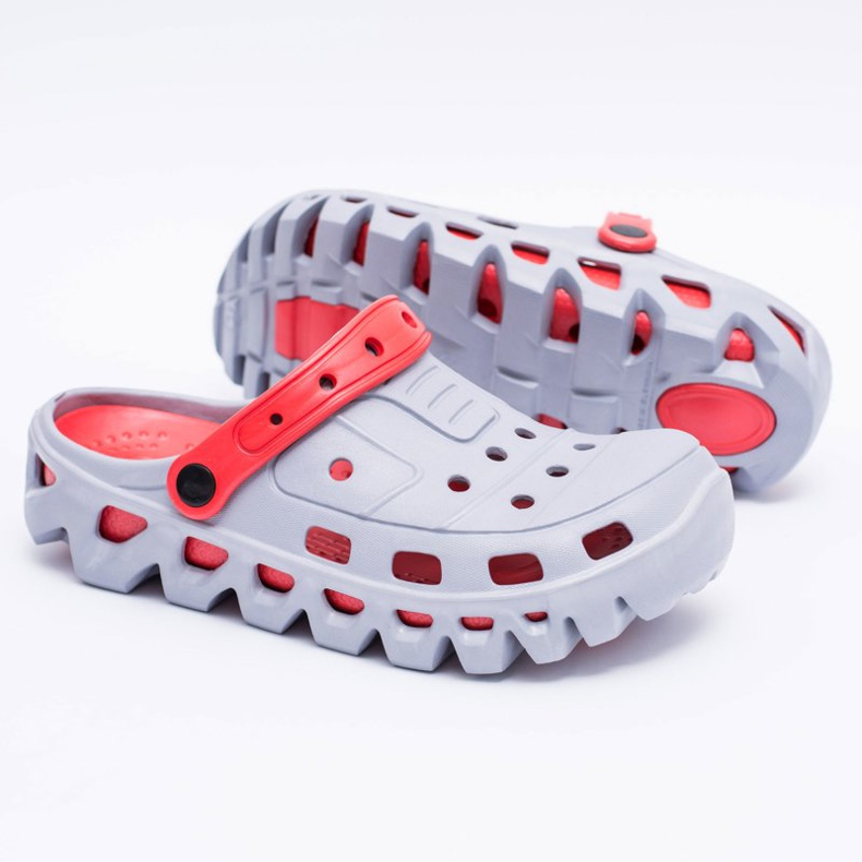 Flameshoes Zapatillas de jardín ligeras para hombre gris Kroks Eva rojo 1