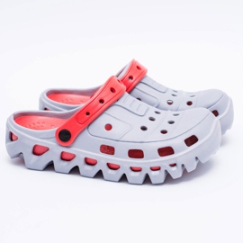 Flameshoes Zapatillas de jardín ligeras para hombre gris Kroks Eva rojo 2