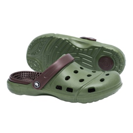 Flameshoes Pantuflas de jardín para hombre Kroks Eva Green marrón verde 7