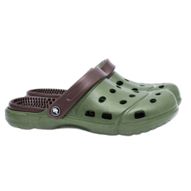 Flameshoes Pantuflas de jardín para hombre Kroks Eva Green marrón verde 3