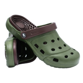 Flameshoes Pantuflas de jardín para hombre Kroks Eva Green marrón verde 6
