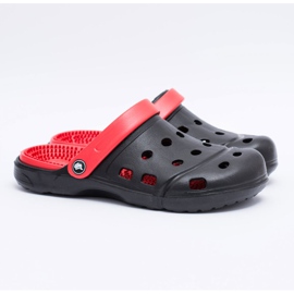 Flameshoes Pantuflas de jardín para hombre Kroks Eva Black negro rojo 2