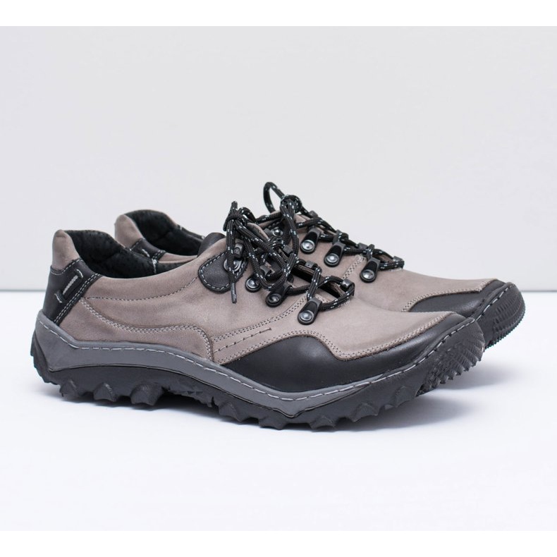 KENT Zapatos Trekking Hombre Piel Gris Gretin 1
