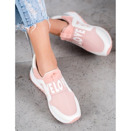 Seastar Slipons en la plataforma del amor blanco rosado 3