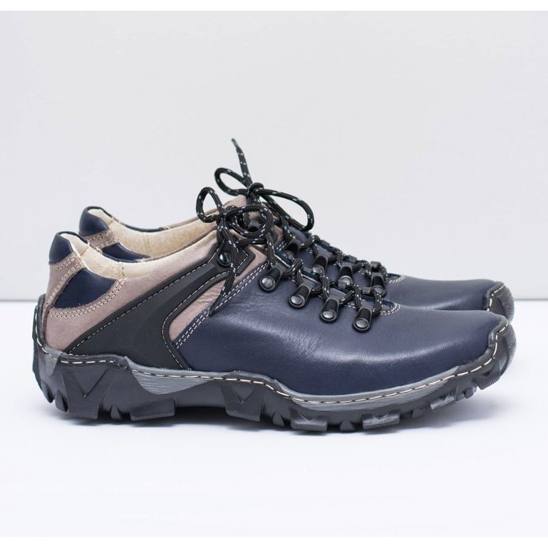 Bednarek Polish Shoes Zapatos de trekking en piel para hombre Filippo azul marino 2