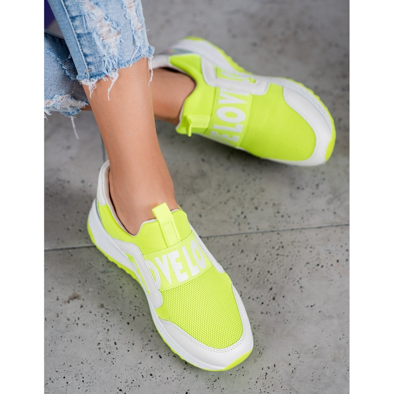 Seastar Slipons en la plataforma del amor blanco verde 1