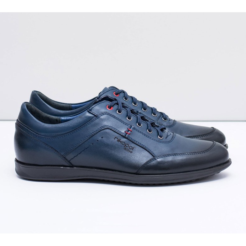 Zapatos Hombre Piel Azul Marino Nikopol Casual Polver 2