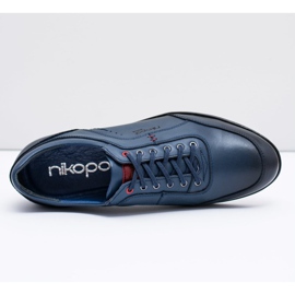 Zapatos Hombre Piel Azul Marino Nikopol Casual Polver 7