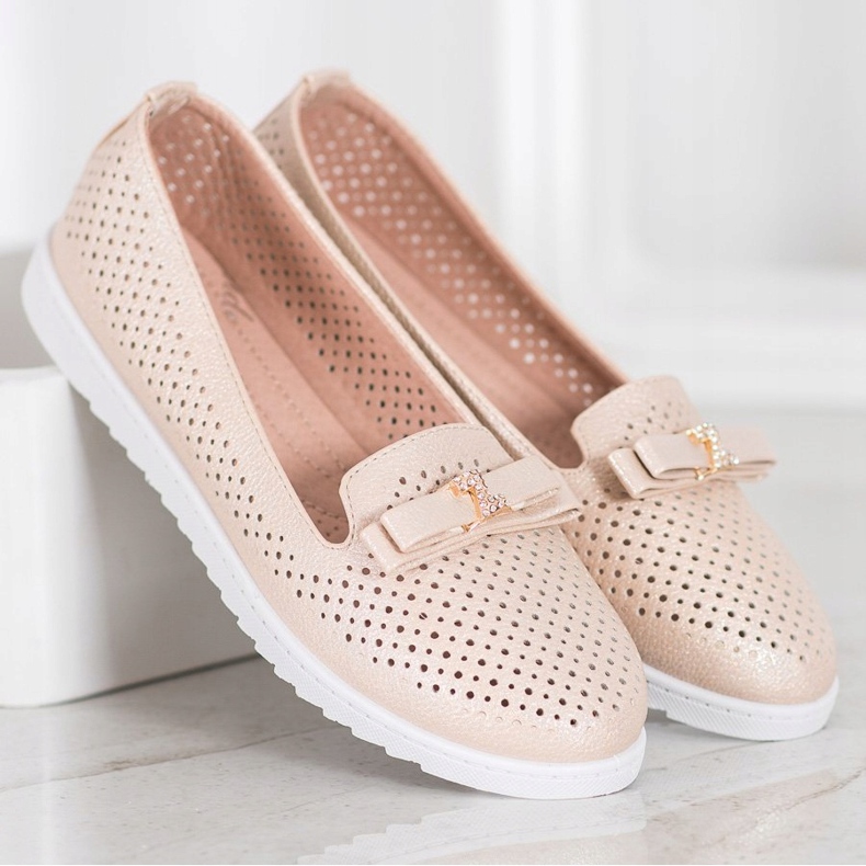 Weide Señores calados con adorno beige 2