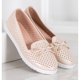 Weide Mocasines calados con purpurina marrón 3
