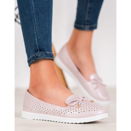 Weide Mocasines calados con purpurina rosado 3