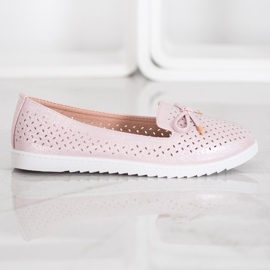 Weide Mocasines calados con purpurina rosado 5