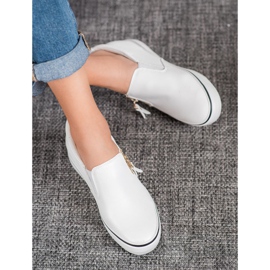 SHELOVET Slipons blancos con cremallera 1