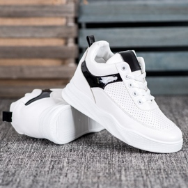 Renda Zapatillas de cuero ecológico blanco 3