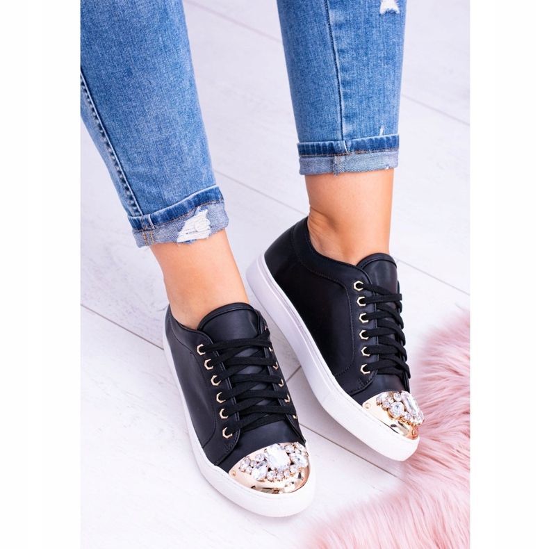 Zapatillas Lu Boo negras con cristales brillantes negro 2