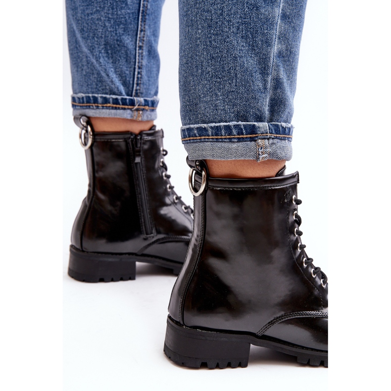 Botas de mujer Lu Boo Black Workers con marco de acero Jacksy negro 2