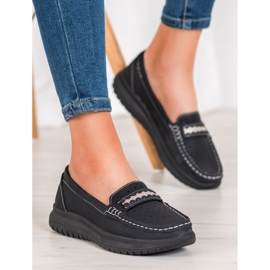 Small Swan Mocasines en la plataforma negro 1