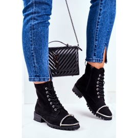 Botas de mujer Lu Boo Black Suede Workers con estructura Steel Jacksy negro 2